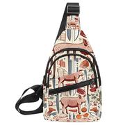 Pork Cow Goose Chicken Duck Rabbit kitch (3) Crossbody Sling Backpack Sling Bag Travel Hiking Chest Bag Daypack