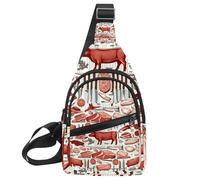 Pork Cow Goose Chicken Duck Rabbit kitch Sling Side, Crossbody Backpack