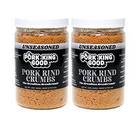 Pork King Good - Pork Rind Breadcrumbs - 2 Pack! Keto Friendly, Paleo, Gluten-Free, Sugar Free, Zero Carb Panko Substitute (Two 12 Oz Jars) (Unseasoned, 2 Pack)