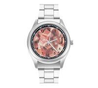 Pork Meat Sliced Cubes Quartz Watch for Men Stainless Steel Bands Classic Trendy Wristwatches Daily Business