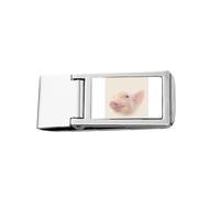 Pork Nose Eyes Art Deco Fashion Slim Money Clip Stainless Holder Pocket Wallet