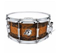 Pork Pie 14" x 5.5" "Macchiato" 8-Ply Maple Snare Drum Burled Walnut / Sapelle Stripe Finish