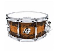 Pork Pie 14" x 6.5" "Macchiato" 8-Ply Maple Snare Drum Burled Walnut / Sapelle Stripe Finish