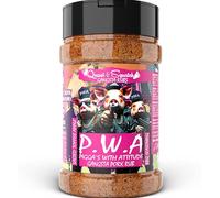 Pork Rub by Quasi & Squatch | GANGSTA BBQ RUBS - P.W.A (Spicy Toffee Apple BBQ Rub) Premium Meat Seasoning | Large Jar 230g of Grilling Spice | Secret Recipe for Pulled Pork & Ribs