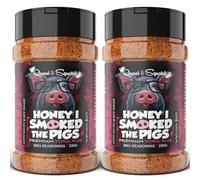Pork Rub TWIN PACK by Quasi & Squatch - Honey I Smoked The Pigs X2 | BBQ Seasoning for Pork - Two Large Bottles for Barbecue = 440g