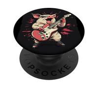 Pork Star Pig Jamming with an Electric Guitar Outfit PopSockets Adhesive PopGrip