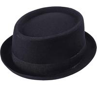 Porkpie Fashion Hat for Men - Classic Trilby Hat, Textured Summer Beach Fedora, Winter Outdoor Dress Hat, Lightweight Breathable Men’s Cap (Black, XL)