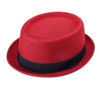 Porkpie Fashion hat Mens Hats Trilby Hat Classic Textured Pork Pie Hat Outdoor Hat Men's & Caps Mens Summer Hats Beach Hat Trilby Hats for Men (UK, Alpha, L, Red)