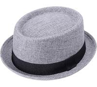 Porkpie Fashion hat Mens Hats Trilby Hat Classic Textured Pork Pie Hat Outdoor Hat Men's & Caps Mens Summer Hats Beach Hat Trilby Hats for Men (UK, Alpha, L, Grey)