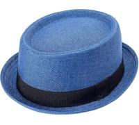 Porkpie Fashion hat Mens Hats Trilby Hat Classic Textured Pork Pie Hat Outdoor Hat Men's & Caps Mens Summer Hats Beach Hat Trilby Hats for Men (UK, Alpha, L, Blue)