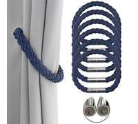 Porlau 6 Pack Strong Magnetic Curtain Tiebacks Decorative Rope Holdbacks Convenient Ties Backs for Thin or Thick Window Draperies No Tools Required 19.7in, Slightly Heavy