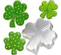 Pormasbenzer 9.5-INCH St. Patrick's Day Shamrock Cake Pan Clover Mould Aluminum 3D DIY Cake Baking Pan for Birthday, Anniversary, Party, Christmas