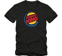 Porn King Burger King Porn Sexy Funny T-Shirt Black Graphic Unisex Tee Shirt S