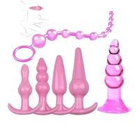 Porn Plug 6-Piece Lightweight Hip Exercise Set for Male and Women, Silicone Exercise Tool for Improving Mobility - Q （Pink）