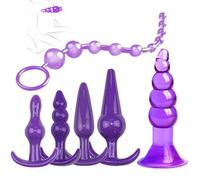 Porn Plug 6-Piece Lightweight Hip Exercise Set for Male and Women, Silicone Exercise Tool for Improving Mobility - Q （Purple）