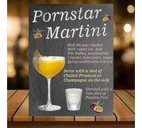 Pornstar Martini Cocktail Metal Wall Bar Sign Plaque Pub Beer Garden Tin Sign Home Kitchen Restaurant Cafe Art Metal Sign Retro Gift Sign 8x6 Inch
