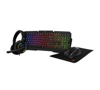 Porodo 4-in-1 Ultimate Gaming Kit, RGB Membrane Keyboard, 13 RGB Light Mode, High-Precision Adjustable DPI Mouse, Surround Sound Headset with Mic, and Durable XL Mousepad for Pro-Level Gaming - Black