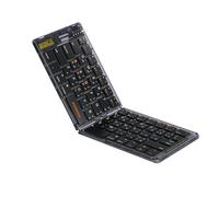 Porodo Crystal Shell Wireless Keyboard, Compatible With Windows & iOS & Android & Mac, 80mAh, 10m Bluetooth Range, Scissor Key Switches, Leather Backcase, Type-C Charging (Black)