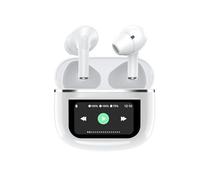 Porodo Soundtec Wonder Semi In-Ear ANC Earbuds, 4Hrs Playtime, 10M Working Distance, Bluetooth V5.4, with Active Noise Cancelling, Touch Screen, Remote Camera Trigger, Integrated Flashlight - White