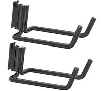 POROHOM 2 Pack E-Track Heavy Duty Shovel Hanger for Store Long Handled Tools ,Large Steel Tool Double J Hook, Tool Hanger | E Track Accessories for Enclosed Trailer or Trucks (Black)