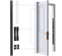 POROHOM 5-piece Door Reinforcement Set for Jamb,frame Hinges Lock Security,door Jamb Set,anti Kick in Heavy Duty Striker Plate Kit,tamper/corrosion Proof Repair Kit, Black
