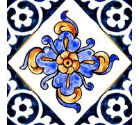 Poromoro Spanish Portuguese Azulejo Style Peel and Stick Backsplash Tile Stickers Set of 16 pcs (3.9, 66)