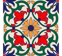 Poromoro Spanish Portuguese Azulejo Style Peel and Stick Backsplash Tile Stickers Set of 16 pcs (3.9, 55)