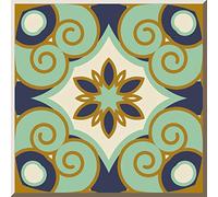Poromoro Spanish Portuguese Azulejo Style Peel and Stick Backsplash Tile Stickers Set of 16 pcs(3.9_20)