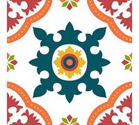 Poromoro Spanish Portuguese Azulejo Style Peel and Stick Backsplash Tile Stickers Set of 16 pcs(3.9_10)