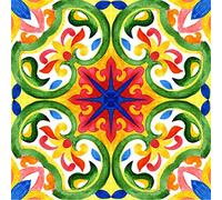 Poromoro Spanish Portuguese Azulejo Style Peel and Stick Backsplash Tile Stickers Set of 16 pcs(5.9_2)