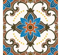 Poromoro Spanish Portuguese Azulejo Style Peel and Stick Backsplash Tile Stickers Set of 16 pcs(5.9_54)