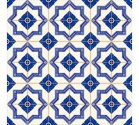Poromoro Spanish Portuguese Azulejo Style Peel and Stick Backsplash Tile Stickers Set of 16 pcs (5.9, 53)