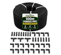 Porous Dripping Garden Irrigation System,100m Soaker Hose With 50 Mixed Matching Connectors,Lower Water Use-Direct Water To The Roots