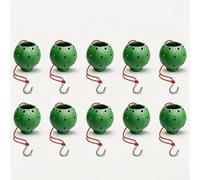Porous Hanging Balls 11cm Spherical Green with Red Rope Hook Multi-Hole | Easy twist open for filling supports succulents strong 50cm rope for ideal for balconies indoor use