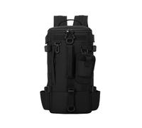 PORRASSO 20L Tactical Rucksack Hiking Travel Outdoor Waterproof Men Women | Camping Backpack Commuting Daypack Convertible Shoulder Straps Breathable Mesh Back Durable Oxford Fabric,Black