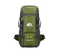 PORRASSO 50L Hiking Backpack Water Resistant Daypack Nylon Camping Rucksack with Reflective Strap Multi Compartment Large Travel Backpack Army Green