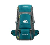 PORRASSO 50L Hiking Backpack Water Resistant Daypack Nylon Camping Rucksack with Reflective Strap Multi Compartment Large Travel Backpack Lake Blue