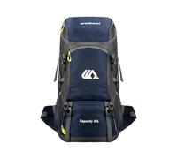 PORRASSO 50L Hiking Backpack Water Resistant Daypack Nylon Camping Rucksack with Reflective Strap Multi Compartment Large Travel Backpack Dark Blue