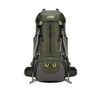 PORRASSO 50L Hiking Backpack Waterproof Daypack Large Nylon Camping Rucksack Multi Compartment Travel Backpack Army Green