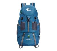 PORRASSO 50L Hiking Backpack Waterproof Daypack Large Rucksack Polyester Backpack for Women Men Travel Trekking Camping Climbing Outdoor Sports Blue