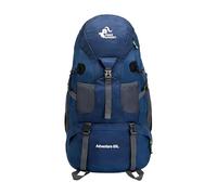 PORRASSO 50L Hiking Backpack Waterproof Daypack Large Rucksack Polyester Backpack for Women Men Travel Trekking Camping Climbing Outdoor Sports Navy Blue