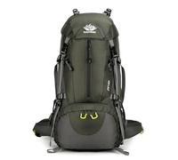 PORRASSO 50L Hiking Backpack Waterproof Daypack Rucksack with Rain Cover Backpack for Women Men Travel Trekking Camping Climbing Outdoor Sports Army Green