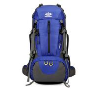 PORRASSO 50L Hiking Backpack Waterproof Daypack Rucksack with Rain Cover Backpack for Women Men Travel Trekking Camping Climbing Outdoor Sports Royal Blue