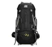 PORRASSO 50L Hiking Backpack Waterproof Daypack Rucksack with Rain Cover Backpack for Women Men Travel Trekking Camping Climbing Outdoor Sports Black A