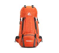 PORRASSO 60L Hiking Backpack Waterproof Daypack Large Rucksack with Rain Cover Backpack for Women Men Travel Trekking Camping Climbing Outdoor Sports Orange