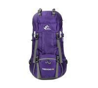 PORRASSO 60L Hiking Backpack Waterproof Daypack Large Rucksack with Rain Cover Backpack for Women Men Travel Trekking Camping Climbing Outdoor Sports Purple
