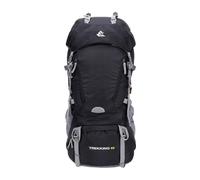 PORRASSO 60L Outdoor Backpack Large Rucksack Durable Daypack Hiking Backpack with Rain Cover for Women Men Travel Trekking Camping Climbing Outdoor Black