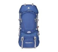 PORRASSO 60L Outdoor Backpack Large Rucksack Durable Daypack Hiking Backpack with Rain Cover for Women Men Travel Trekking Camping Climbing Outdoor Blue