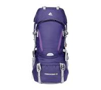 PORRASSO 60L Outdoor Backpack Large Rucksack Durable Daypack Hiking Backpack with Rain Cover for Women Men Travel Trekking Camping Climbing Outdoor Purple