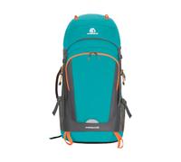 PORRASSO 65L Hiking Backpack Waterproof Daypack Nylon Camping Rucksack with Rain Cover Reflective Strap Large Travel Backpack for Mountaineering Trip Blue